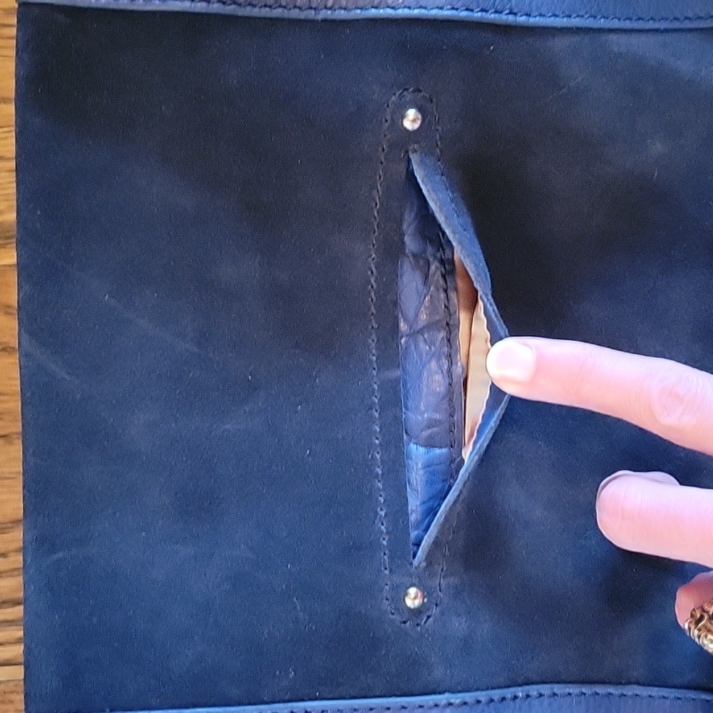 B. Makowsky Leather And Suede Bag - Picture 3 of 16